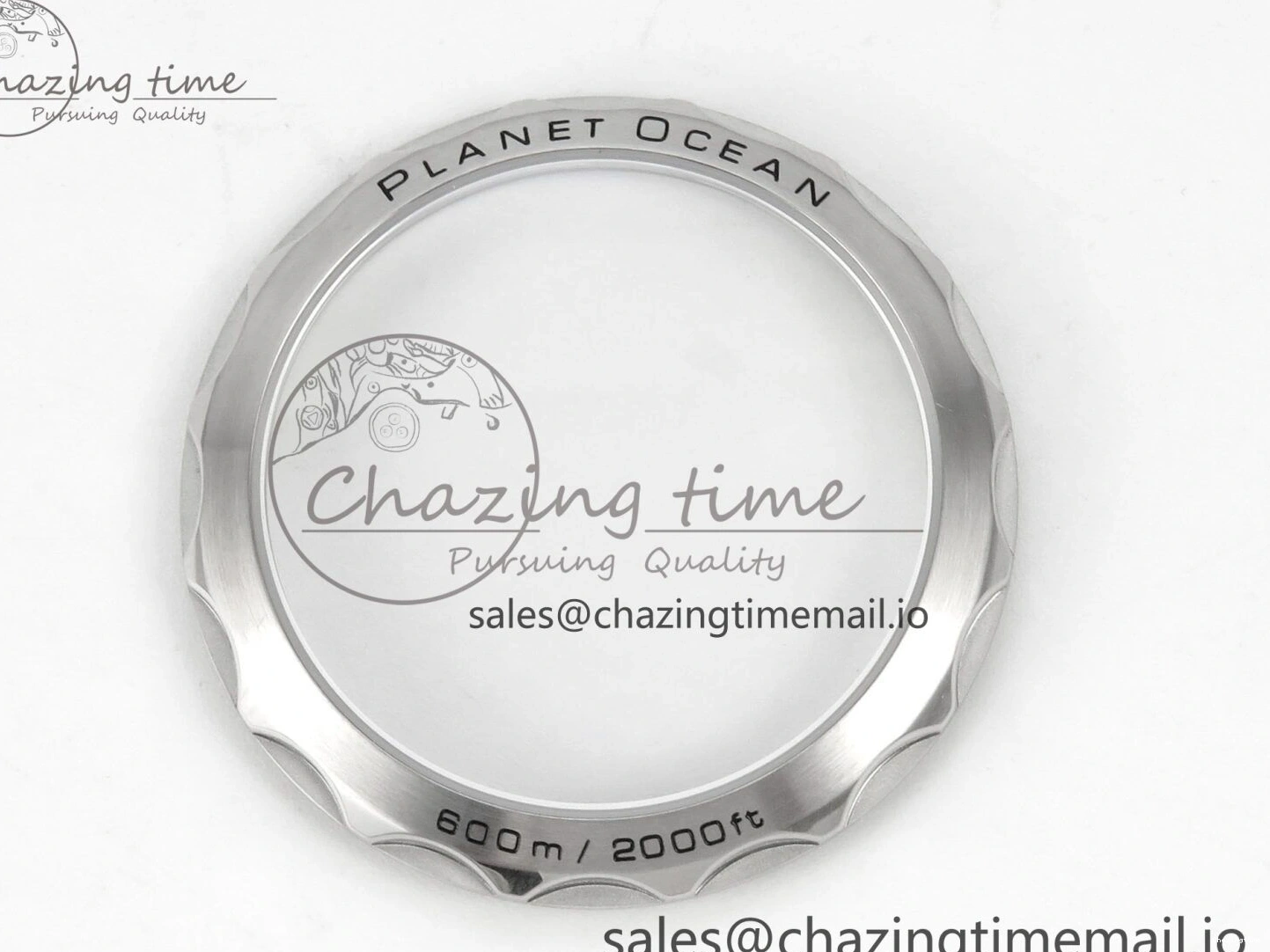 0328 Planet Ocean 600M Chrono SS VRF 1:1 Best Edition Black Bezel Blue Dial on RG SS Bracelet A Affordable 7648